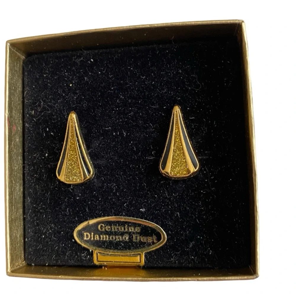 Vintage VanDoran Clip On Diamond Dust Earrings